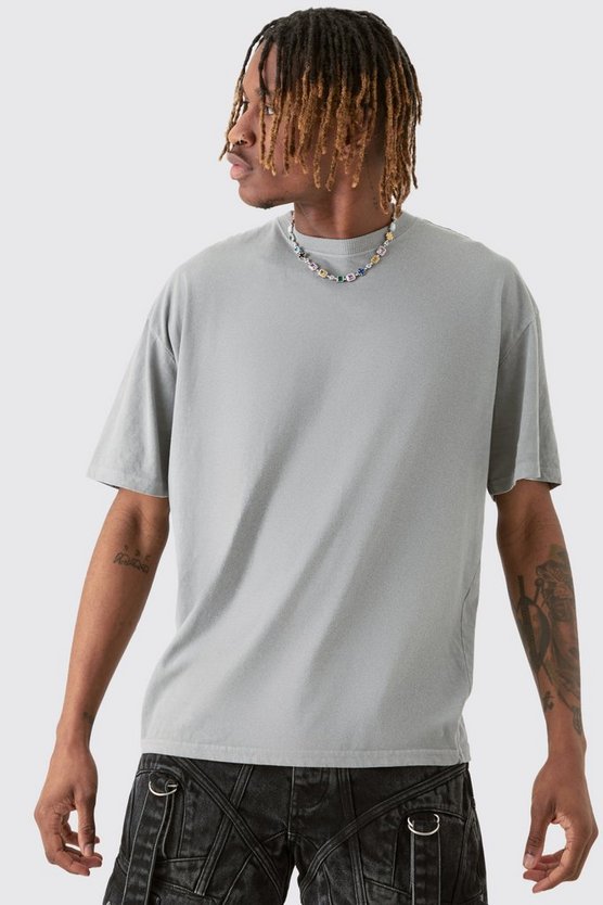 Tall graues T-Shirt mit Monaco-Print