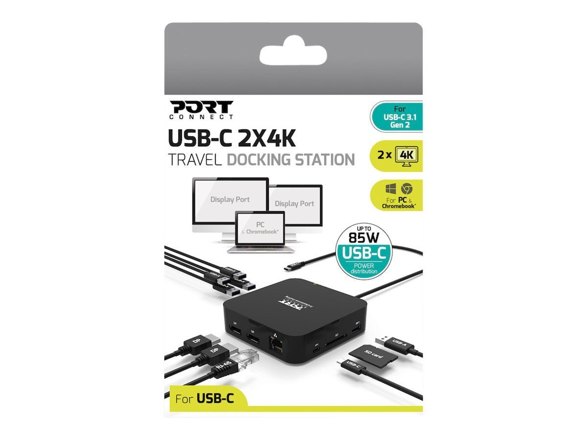 Port Laptop-Dockingstation PORT DOCKING TYPE C TRAVEL 2 X 4K