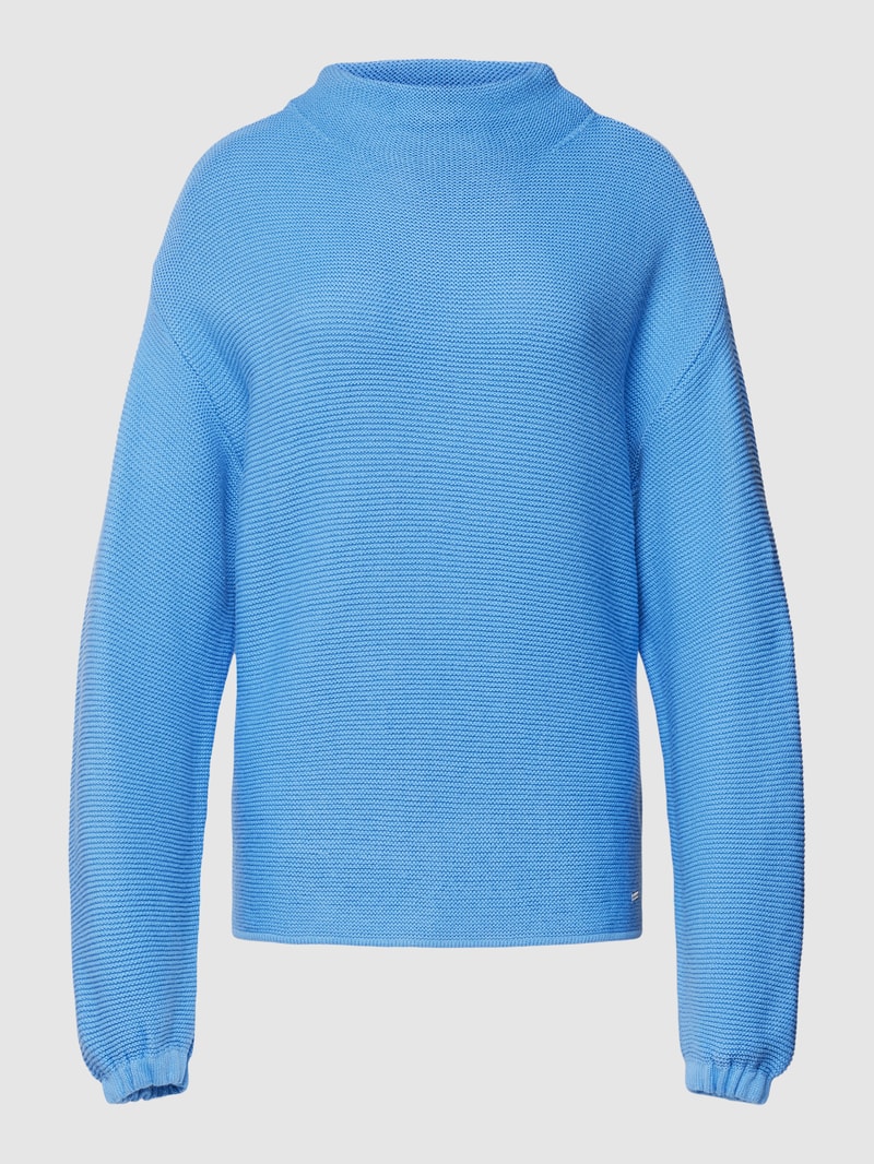 Strickpullover mit Rollkragen in hellblau