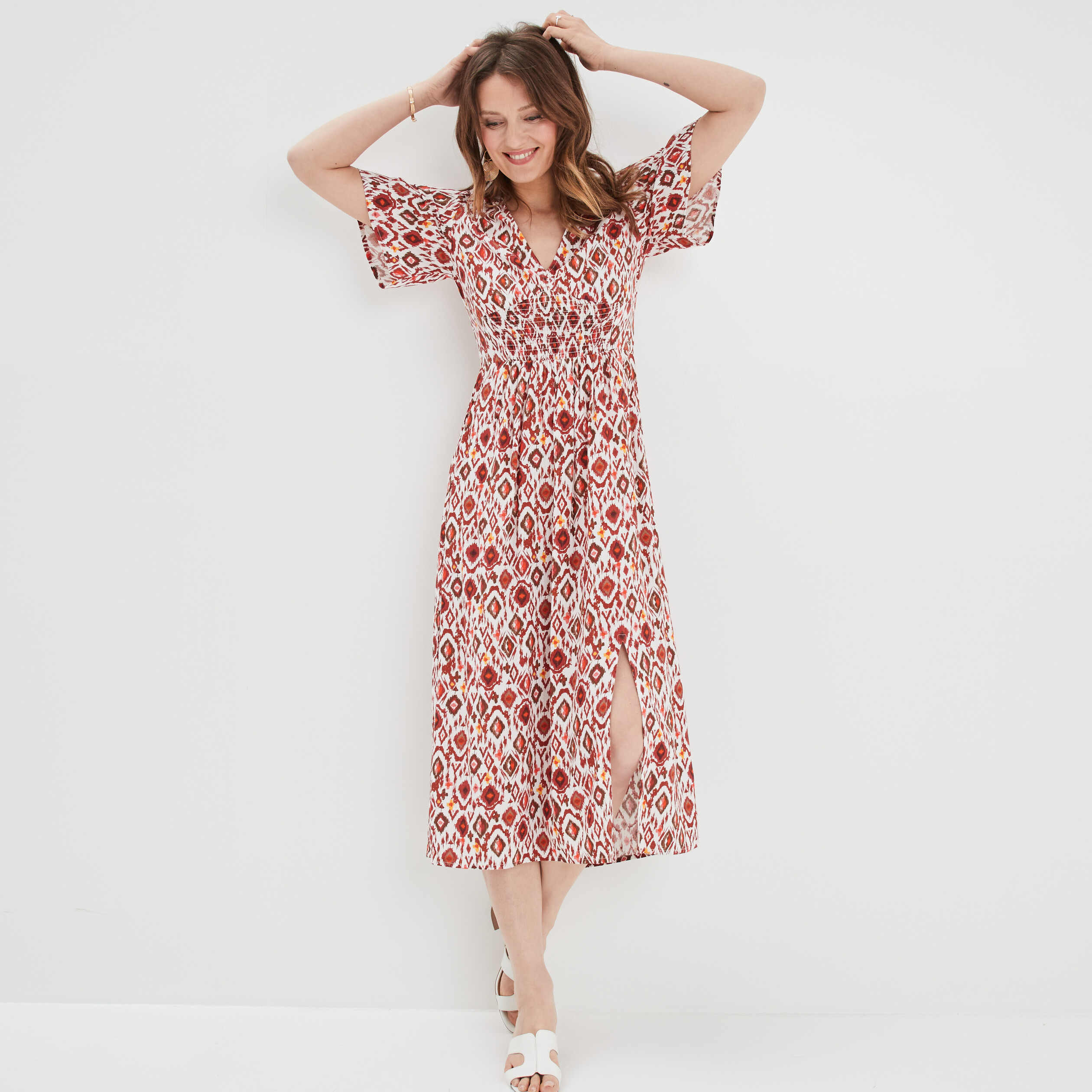 Robe longue droite Creeks multicolore femme | La Halle