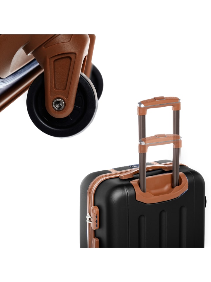 FERGÉ Kofferset Hartschale 5-teilig Koffer Set Reisegepäck MILANO in schwarz günstig kaufen onesize