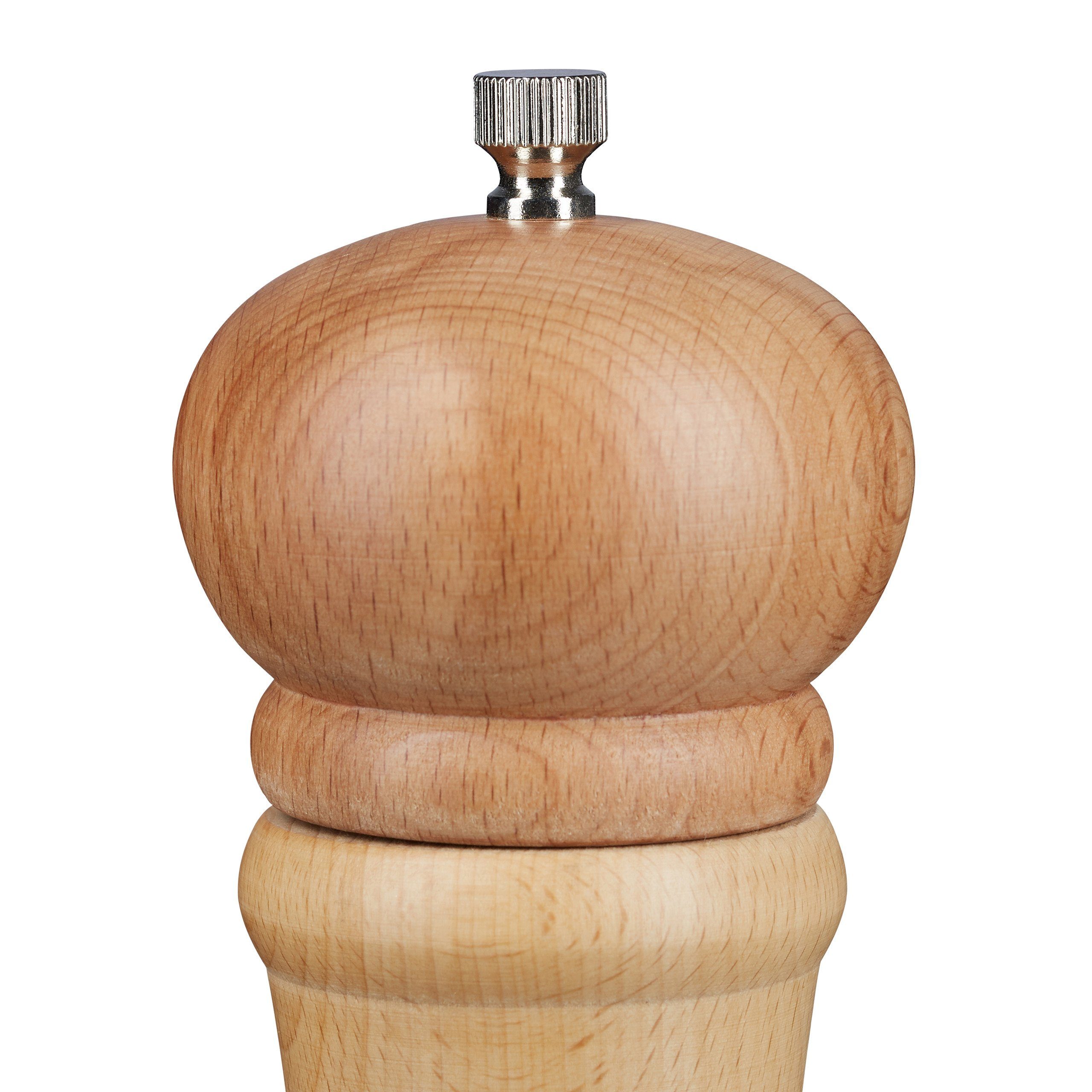relaxdays Gewürzmühle 1 x Pfeffermühle Holz hellbraun