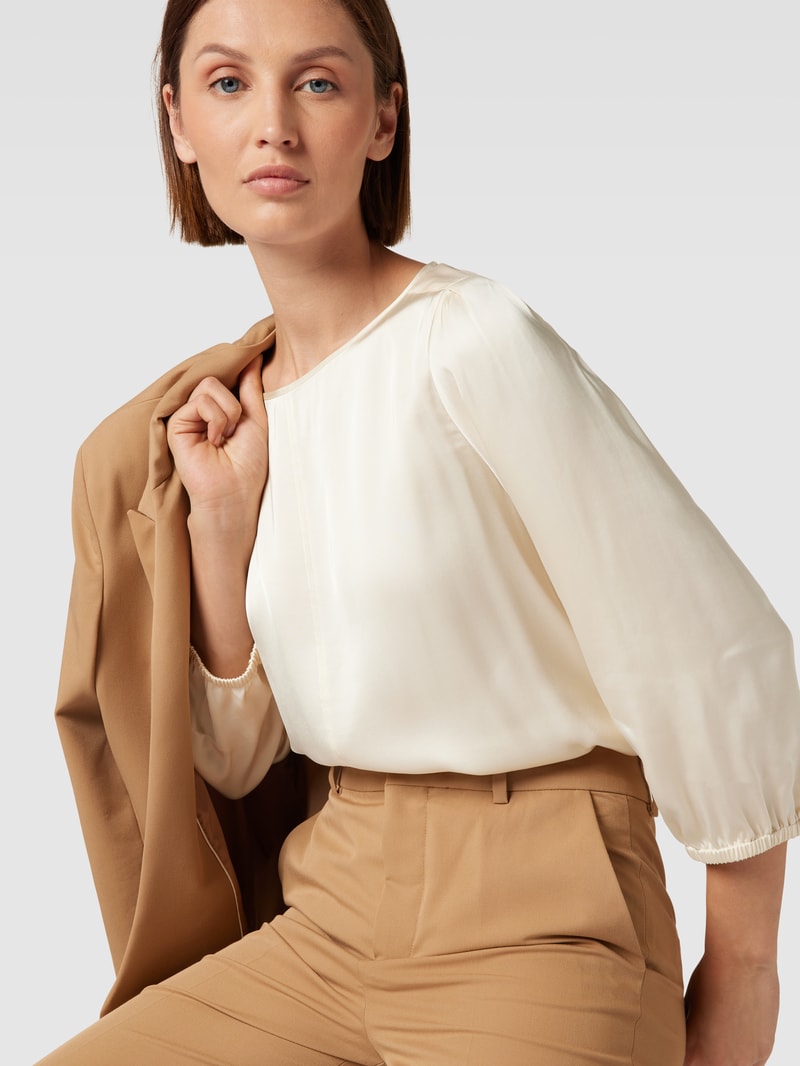 Blusenshirt aus Viskose mit 3/4-Arm in offwhite