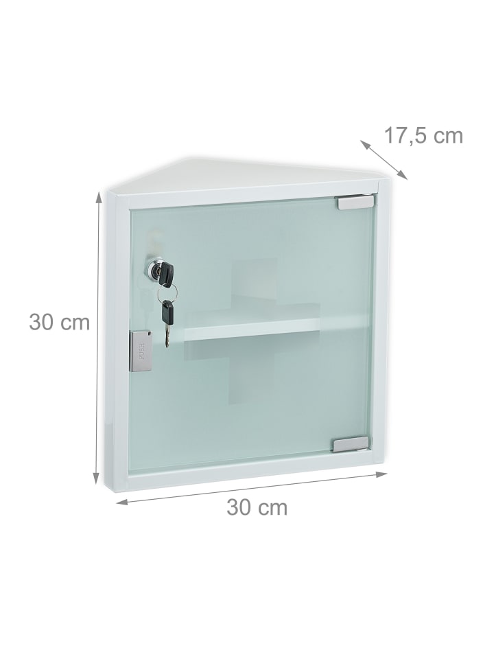 relaxdays Medizinschrank in Weiß - (B)30 x (H)30 x (T)17,5 cm günstig kaufen onesize