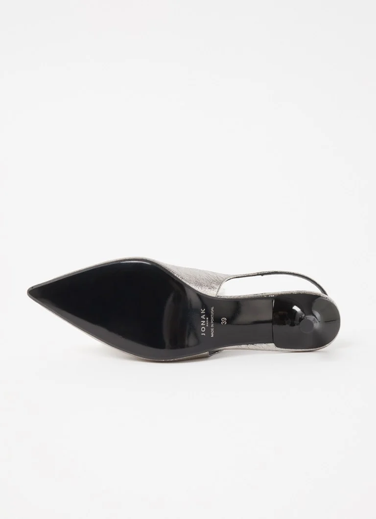 Jonak Diamantus leather slingback with metallic finish