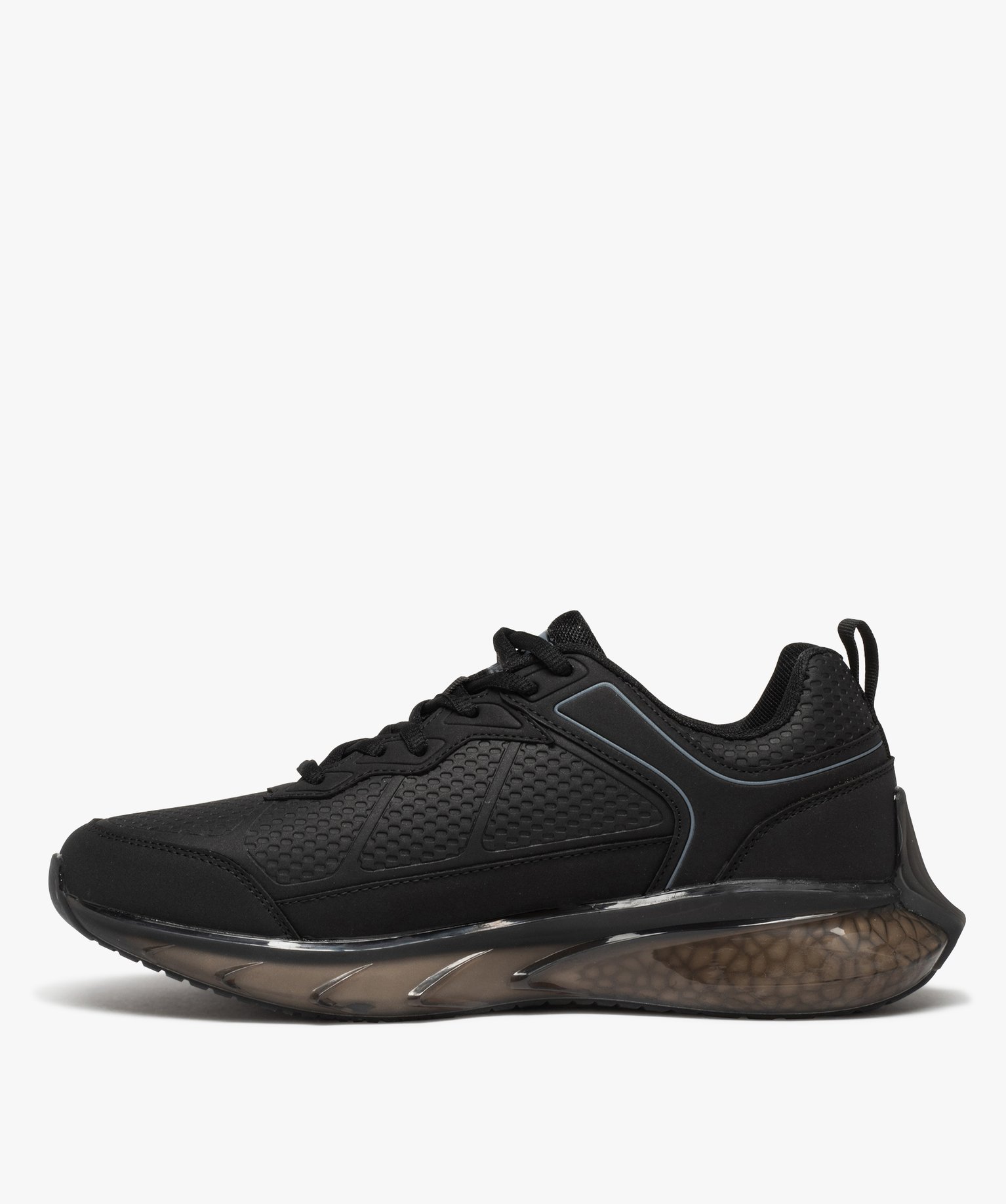 Baskets homme running dessus mat uni - Airness noir | GEMO