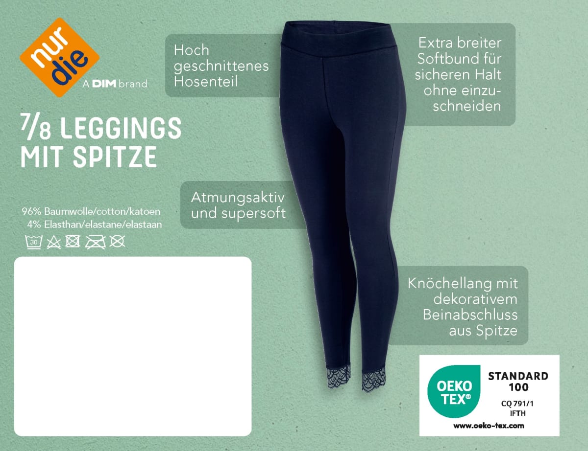 Leggings mit Spitzenborte schwarz Gr. 40/44, 1 St