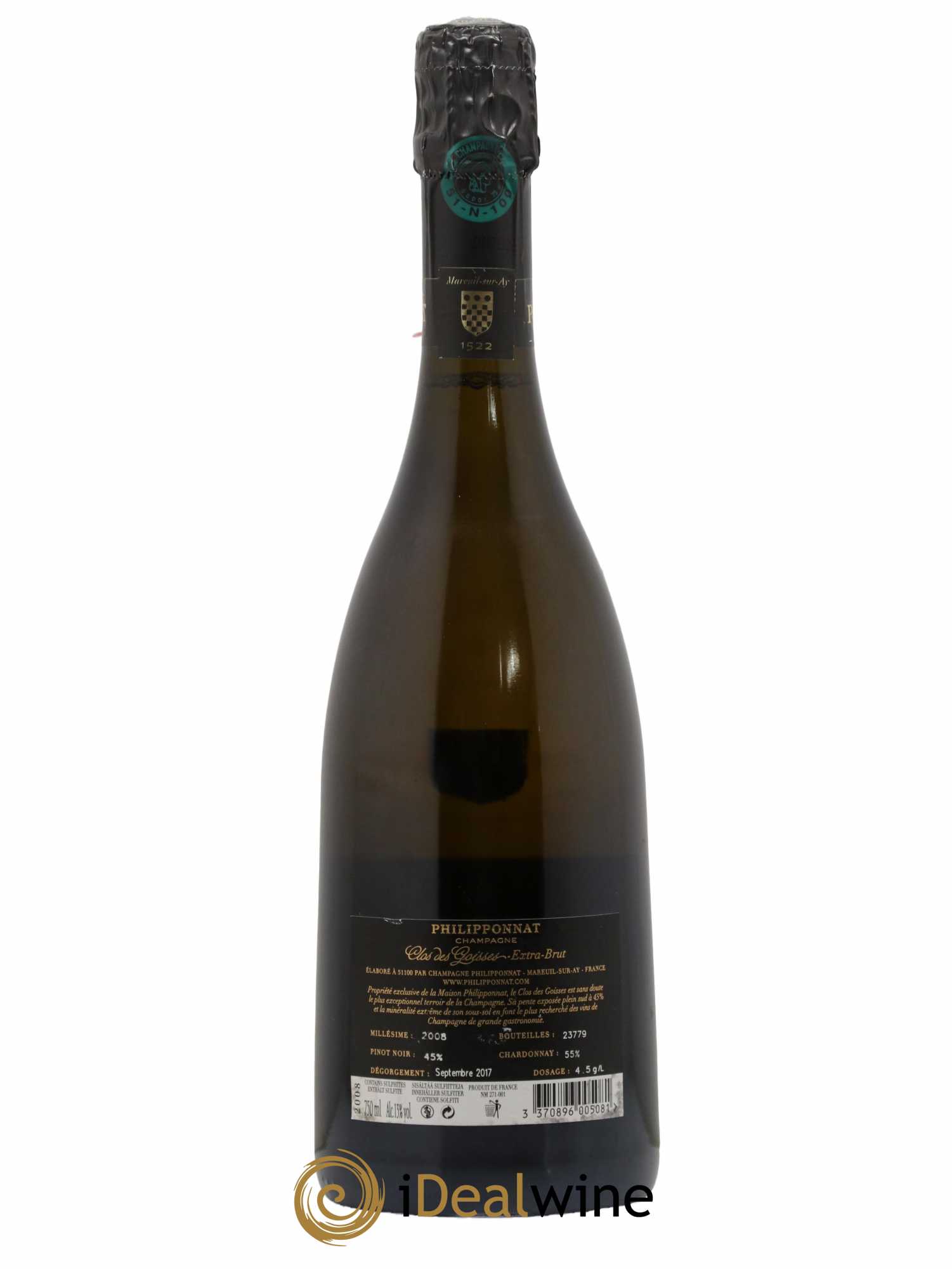 Clos des Goisses Philipponnat  2008 - Lot de 1 Bouteille