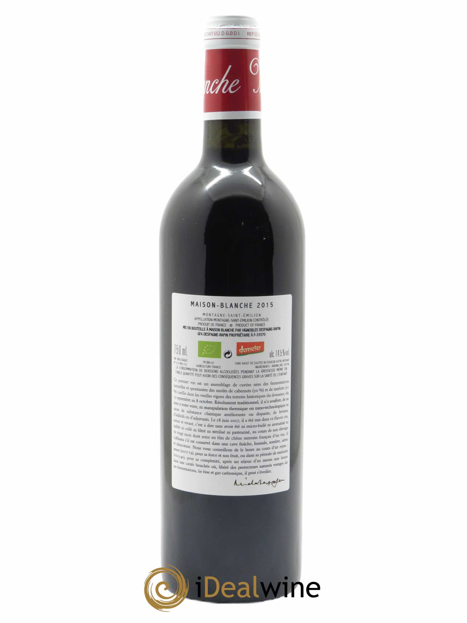 Maison Blanche Nature  2015 - Lot de 1 Bouteille