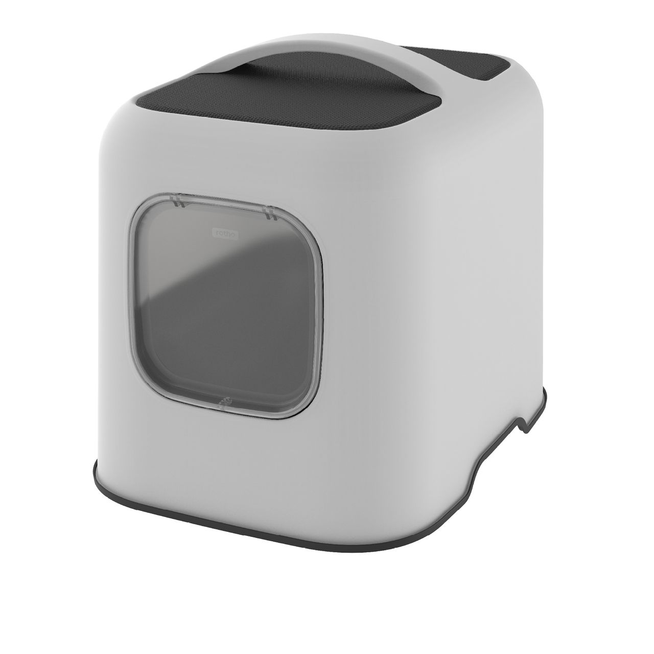 Rotho MyPet Biala Katzenklo mit Haube und Schaufel, weiss/anthrazit, recyceltes Material