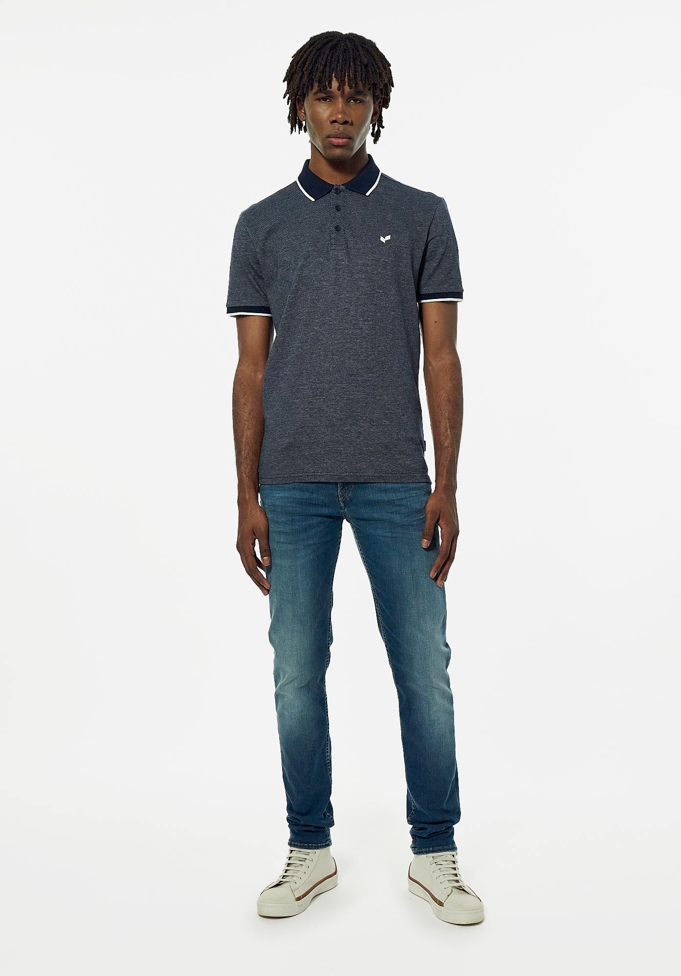 BUDY   Polo bleu Homme  en 100% coton bio