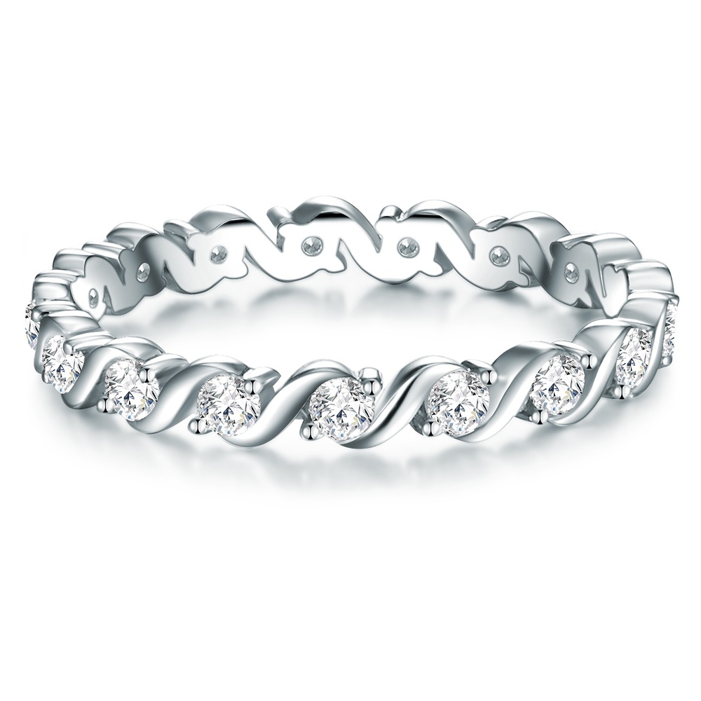 Trilani Bague en argent Argent sterling Oxyde de zirconium (CZ) en Argent Bague