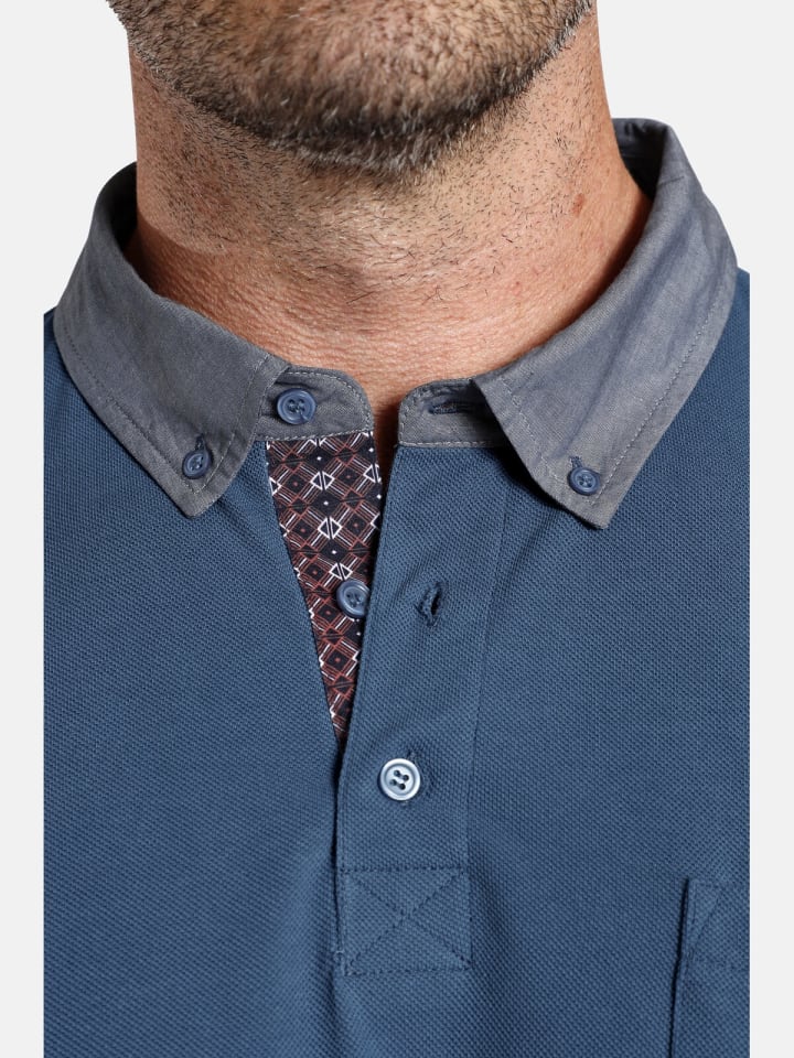 Charles Colby Langarm-Poloshirt DUKE BRENNAN in blau günstig kaufen