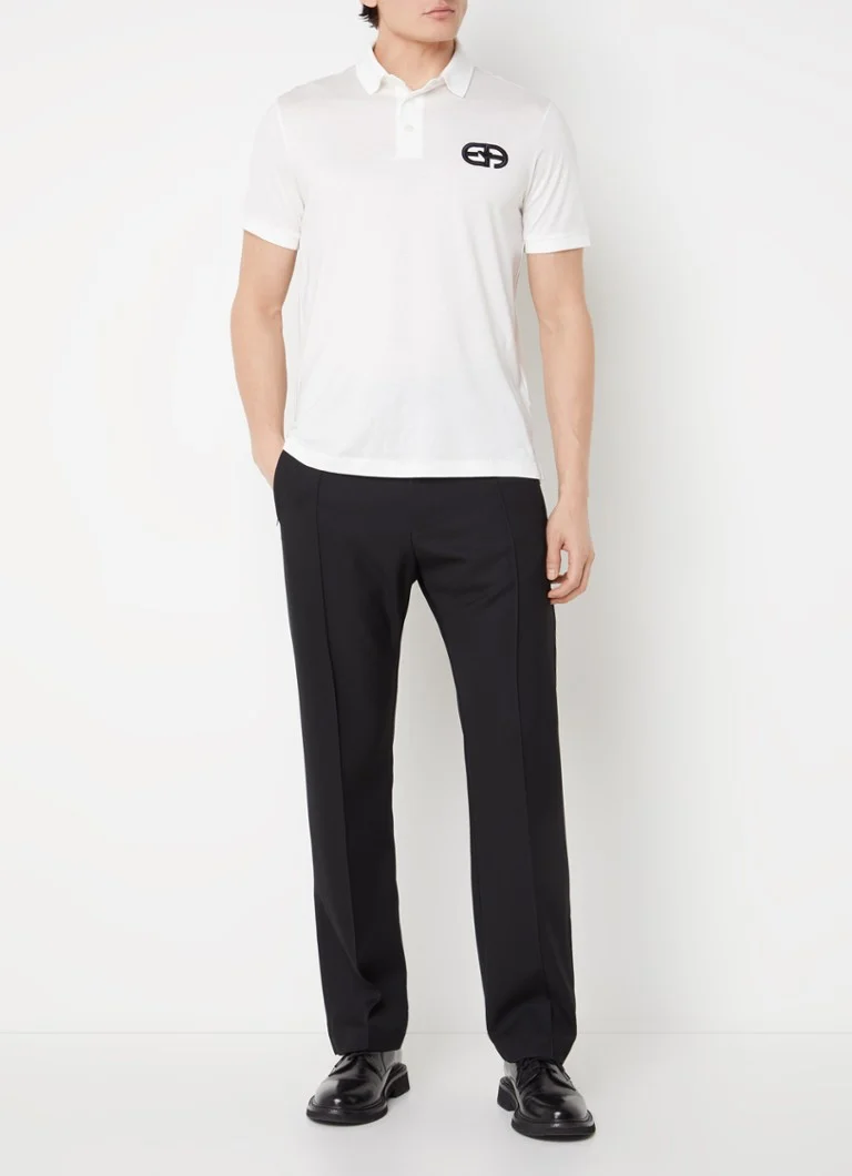 Polo Emporio Armani de corte regular em mistura de lyocell com bordado do logotipo.
