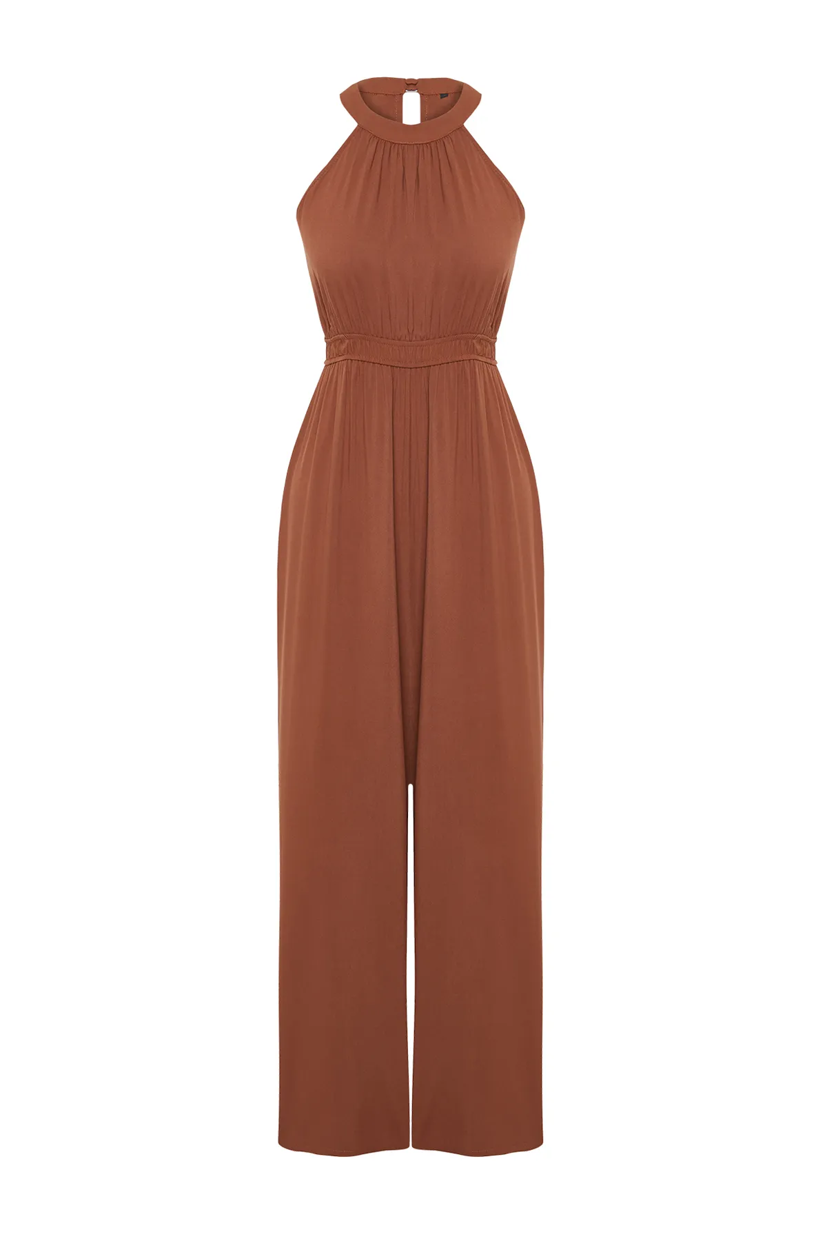 Trendyol Collection  Jumpsuit mit Raffung in Zimtfarbe TWOSS23TU00121