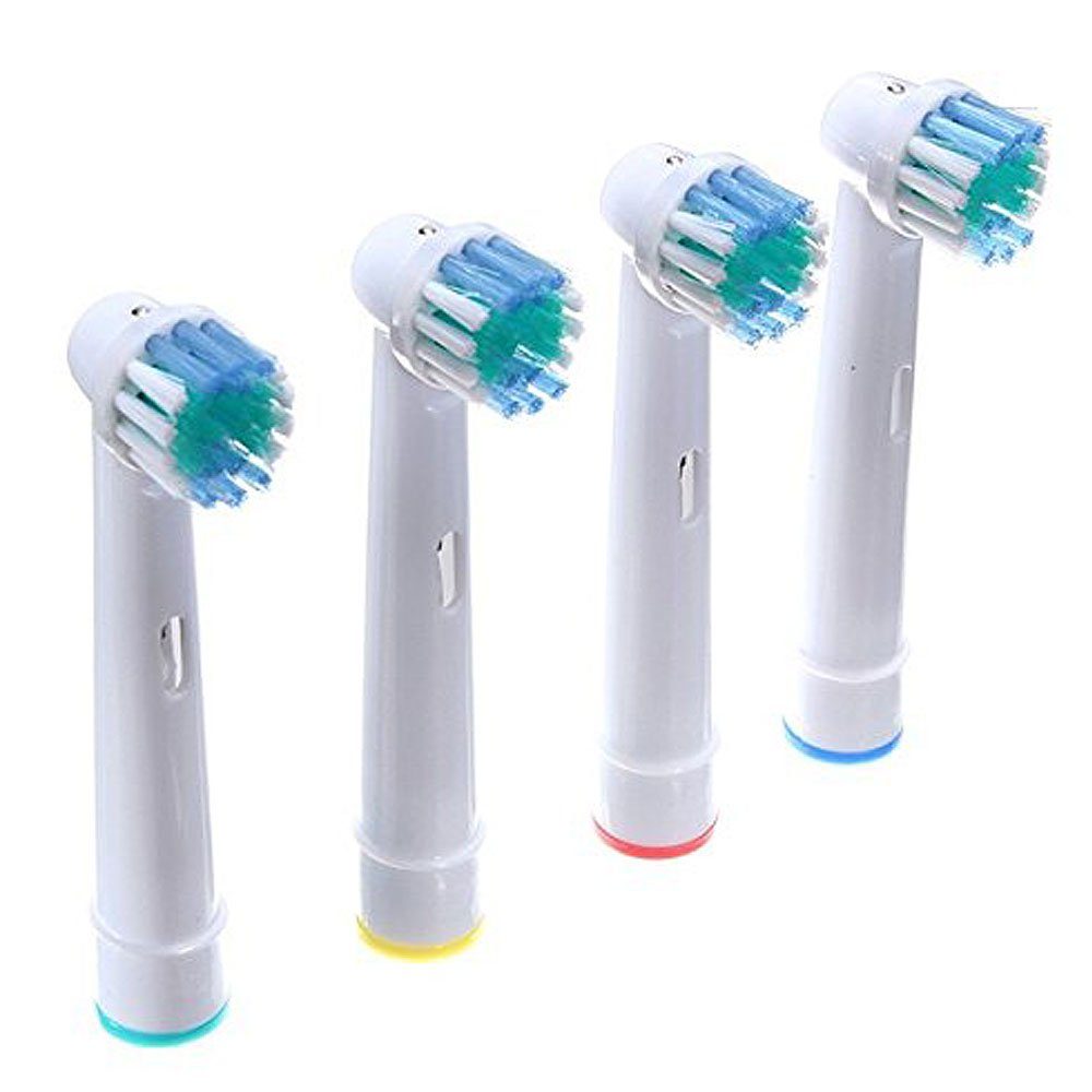 Dooloo Aufsteckbürste 20 Stück Ersatzbürsten kompatibel mit Oral-B, Spar-Set, Flexible Nylonbürsten, Frabcodierte Ringe