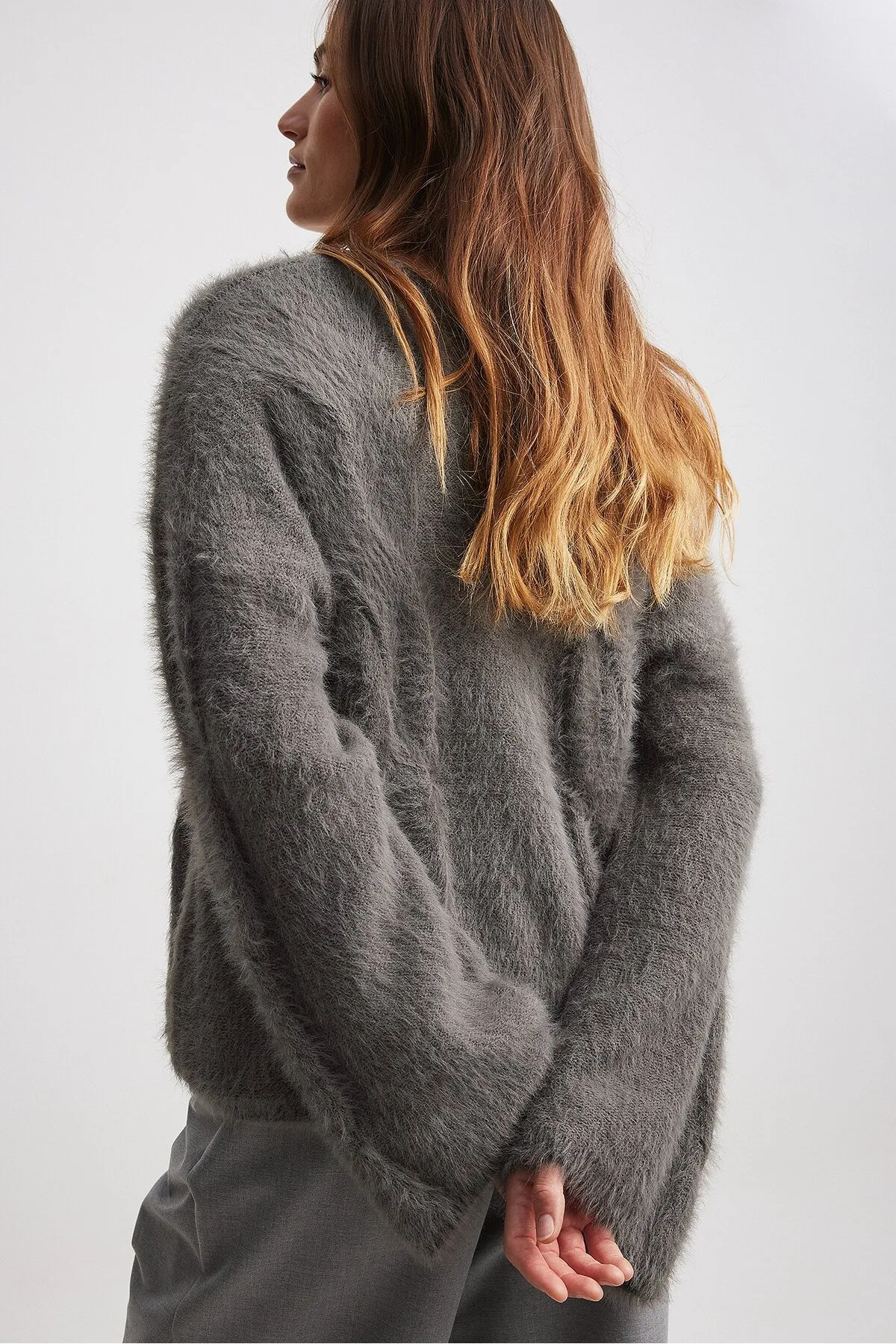NA-KD  Pullover - Grau - Relaxed Fit