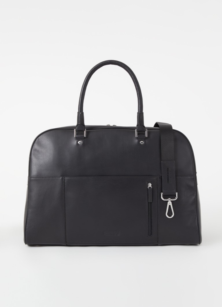 Leonhard Heyden Montreal leather weekend bag with 15-inch laptop compartment