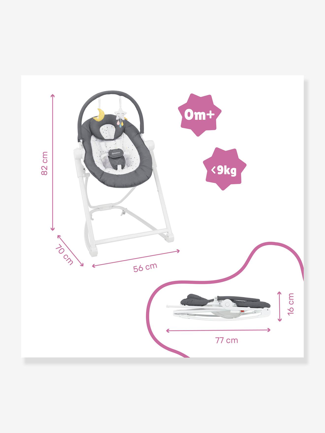 Badabulle Babywippe COMPACT'UP BADABULLE - grau/weiß