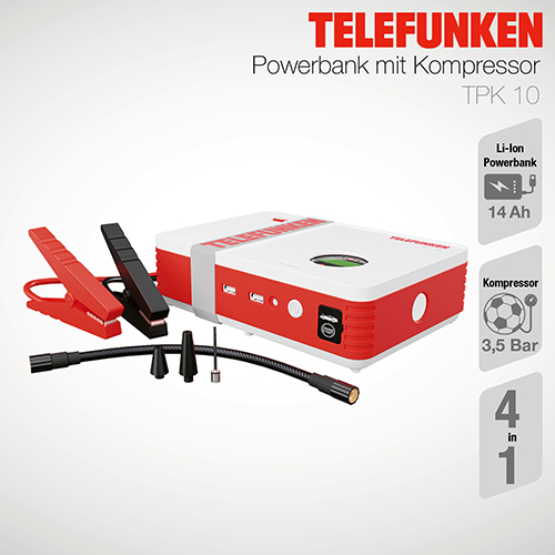 Telefunken Powerbank mit Kompressor TPK 10