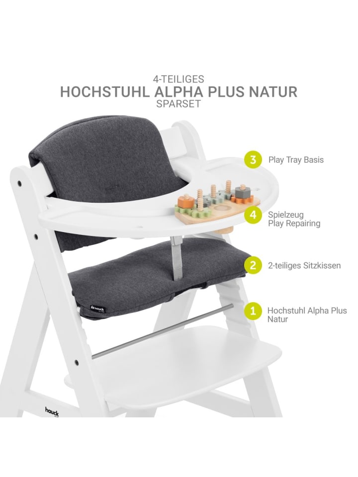Hauck Hochstuhl Alpha Plus White im Sparset - inkl. in weiss günstig kaufen onesize