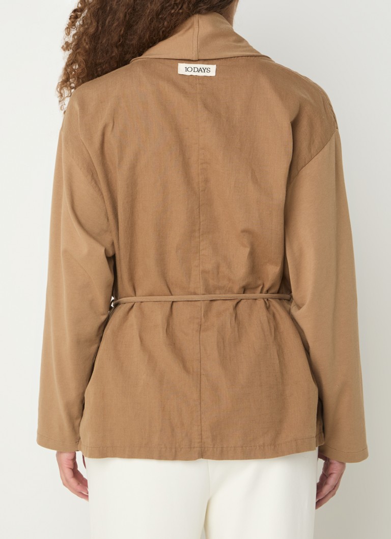 Cardigan aperto 10DAYS in misto lino con cintura da annodare