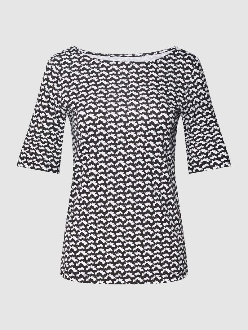 T-Shirt mit Allover-Muster in schwarz