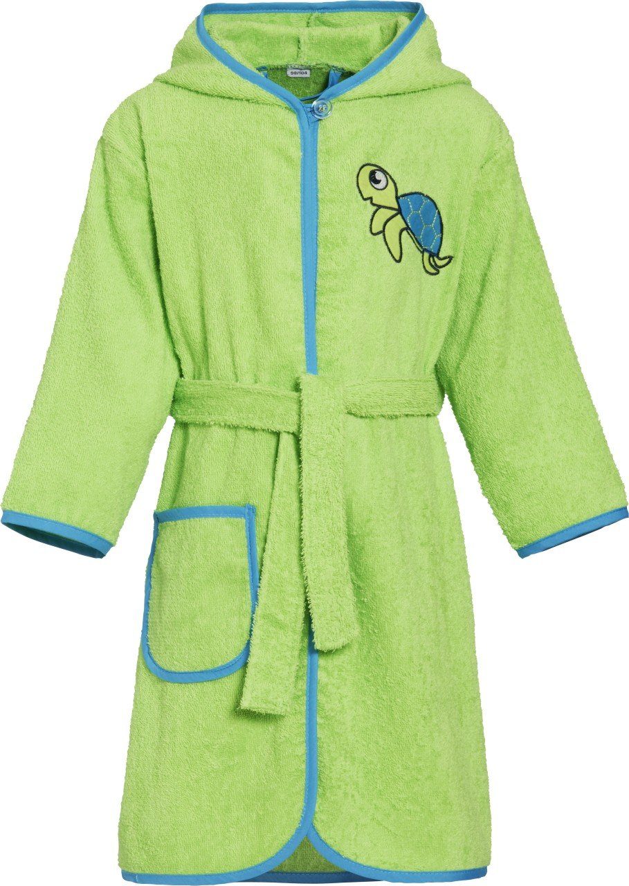 Playshoes Kinderbademantel Frottee-Bademantel Schildkröte
