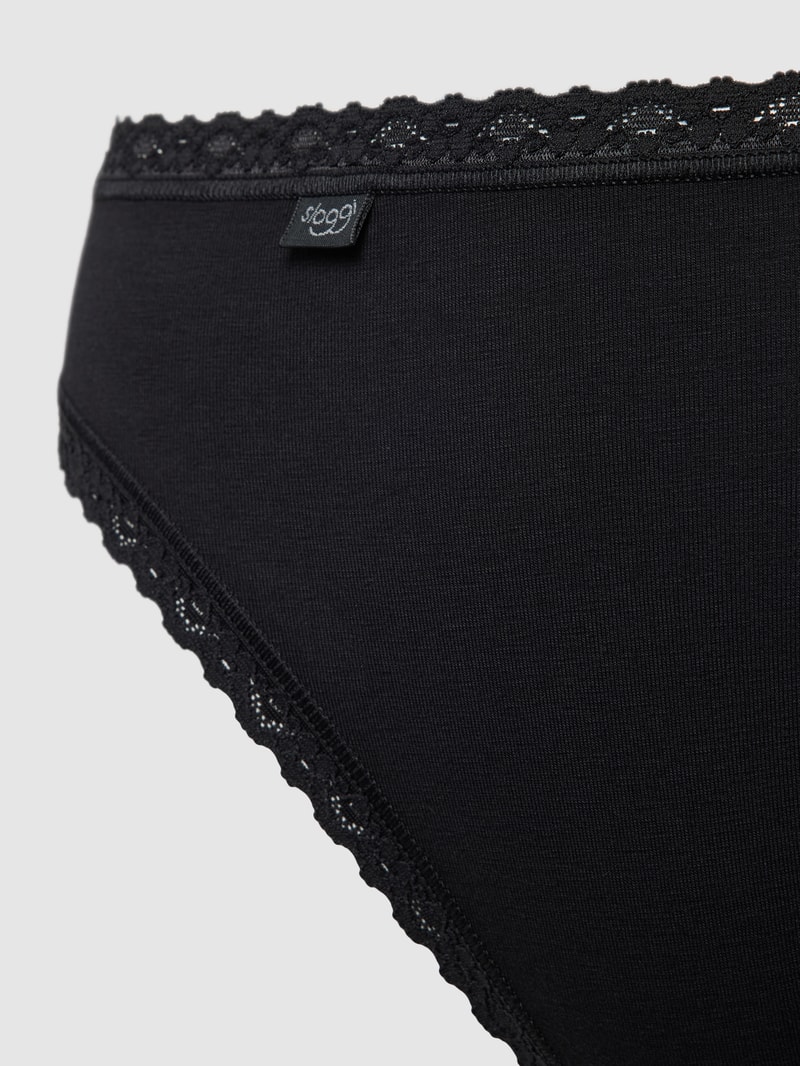 Slip mit Muschelsaum in schwarz