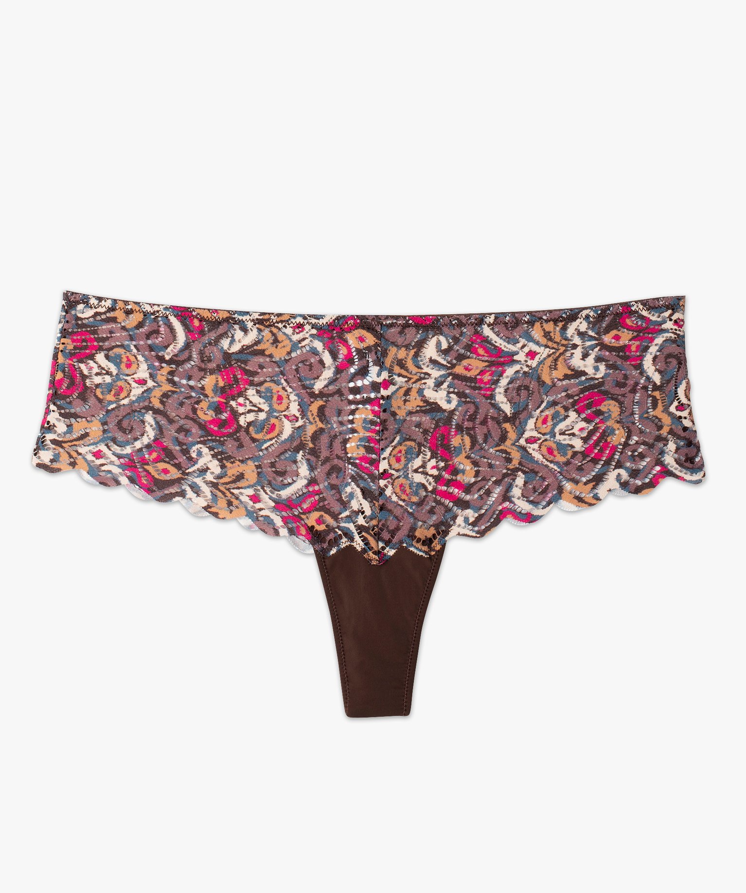 Tanga femme en dentelle à motifs fleuris imprime | GEMO