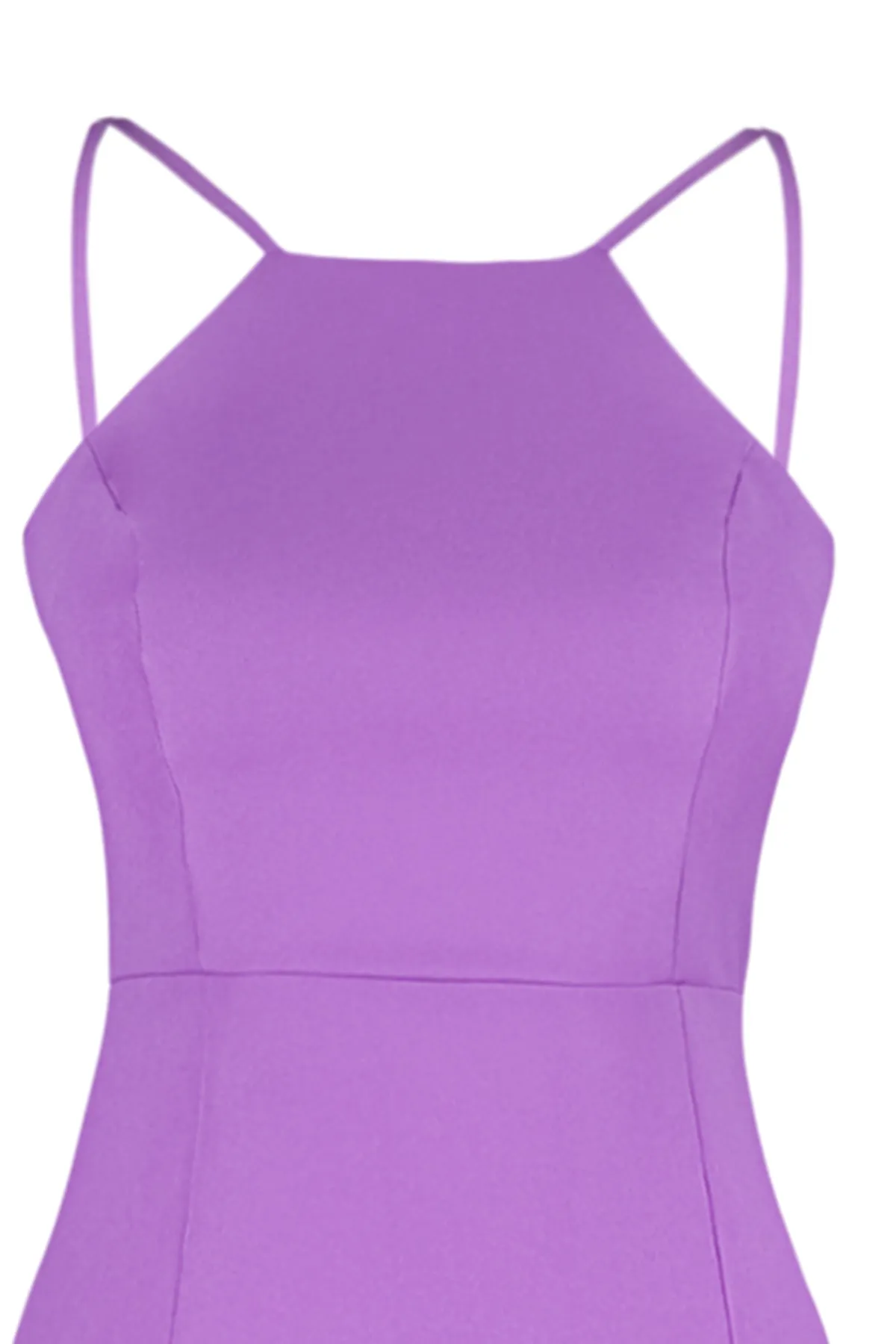 Trendyol Collection  Lilafarbenes Body-Wickelkleid mit Schlitz und Neckholder und gewebtem Midikleid TWOSS19BB0501