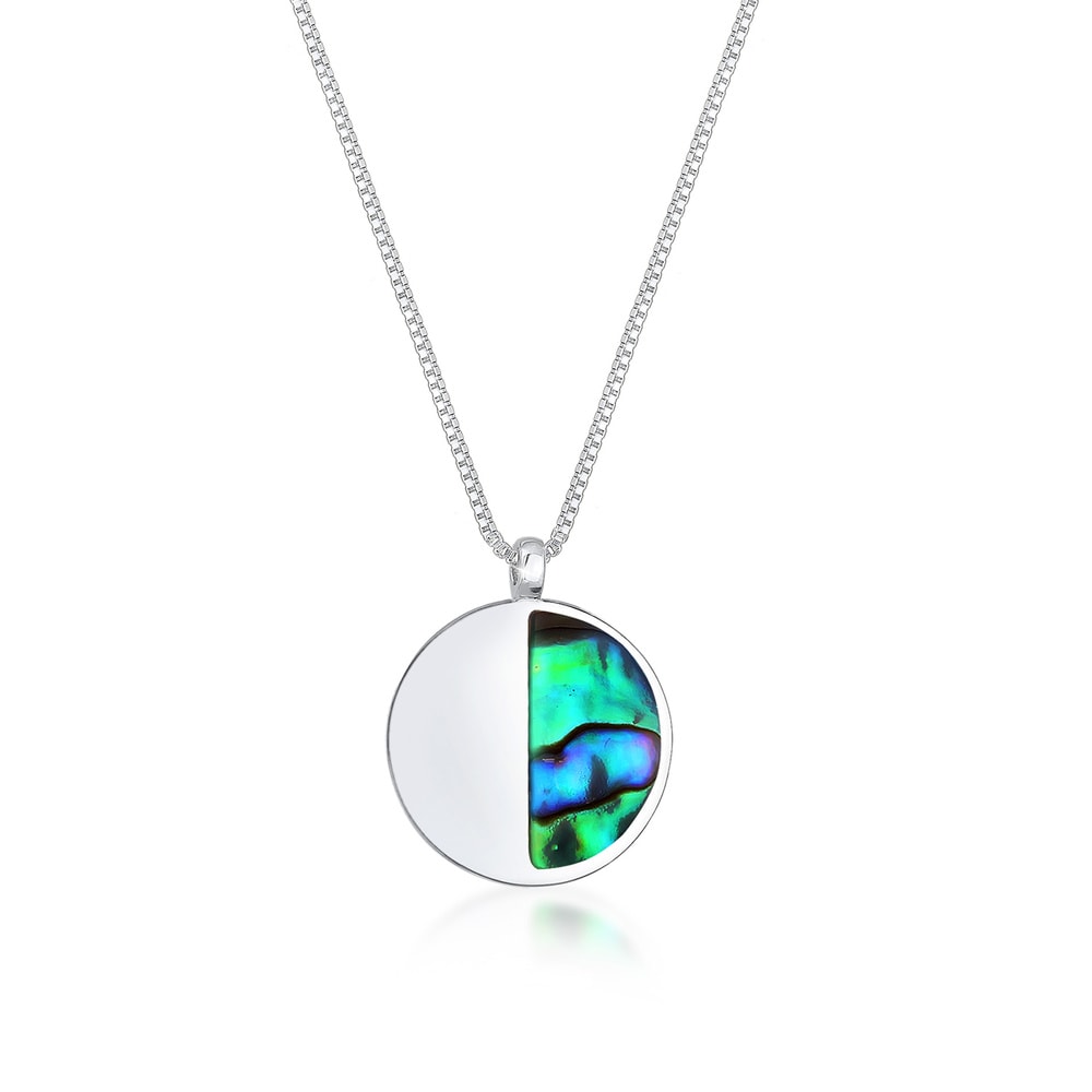 Elli Elli Collier Mer Plage Plaquettaire Abalone Collier Femme  (925/1000) Argent Bijoux