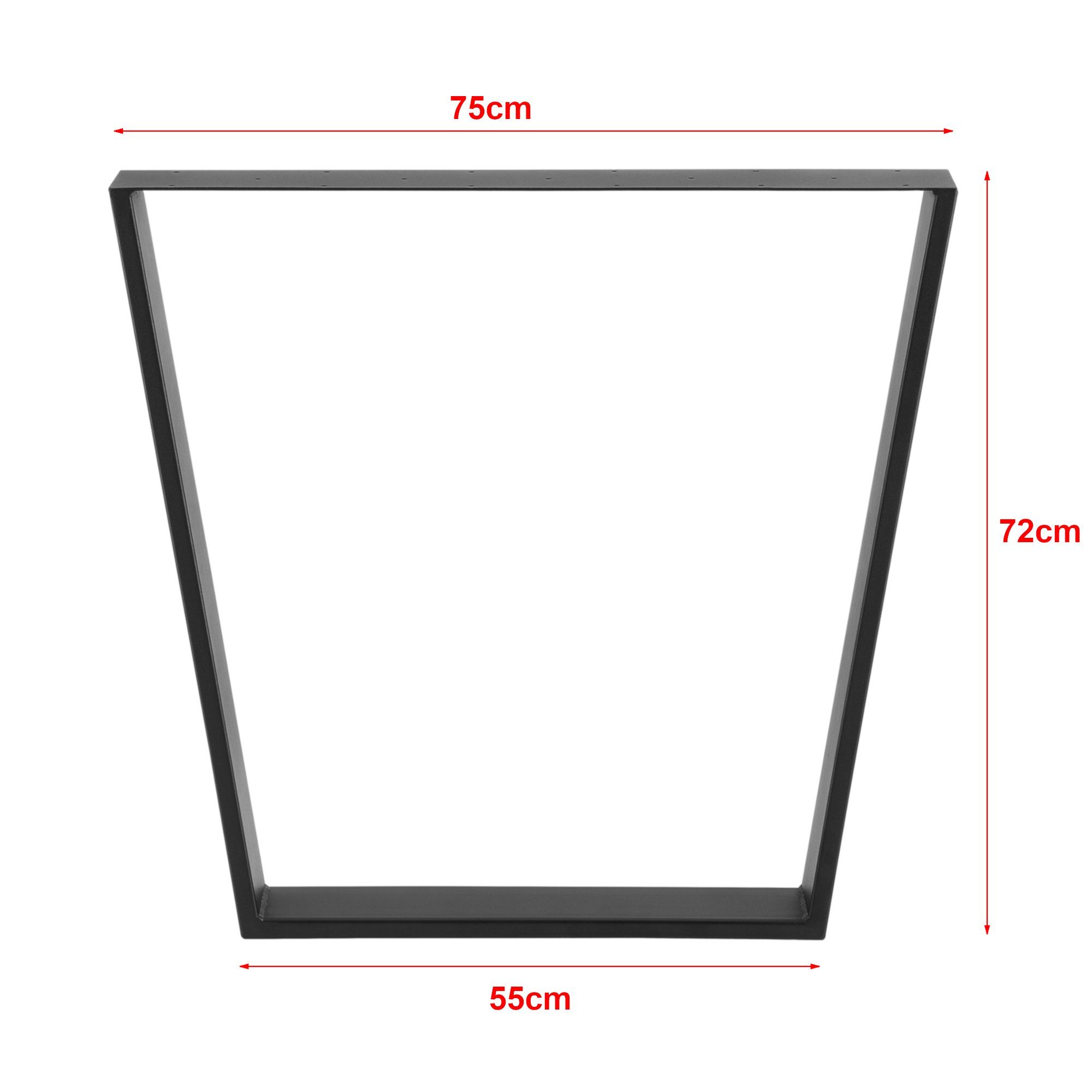 en.casa Tischgestell, Lalling Tischuntergestell 2er Set 55/75x72cm Stahl Schwarz