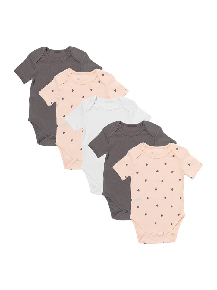 Schlummersack Bio Baby-Bodys kurzarm 5er-Pack in Rosa günstig kaufen