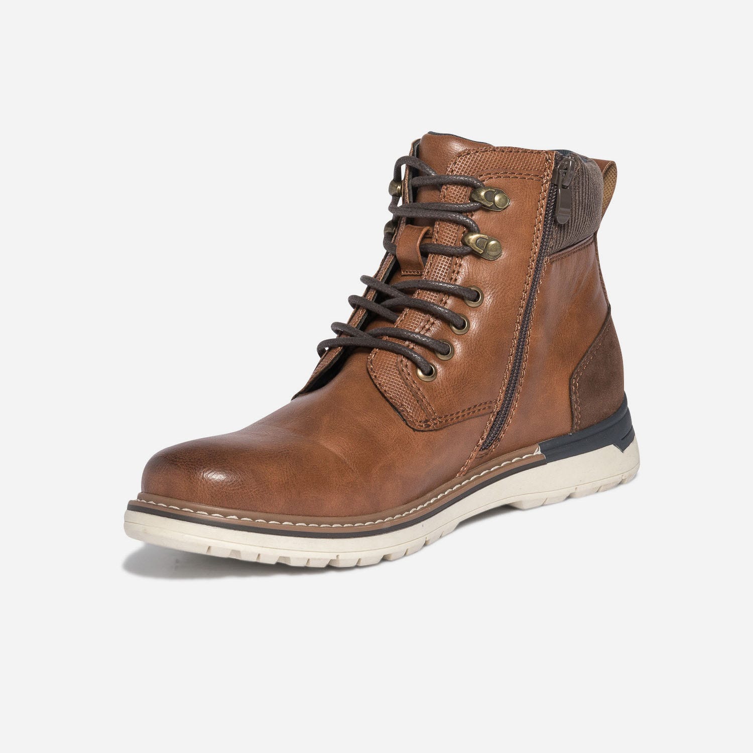 Boots à lacet cognac sur semelle sport