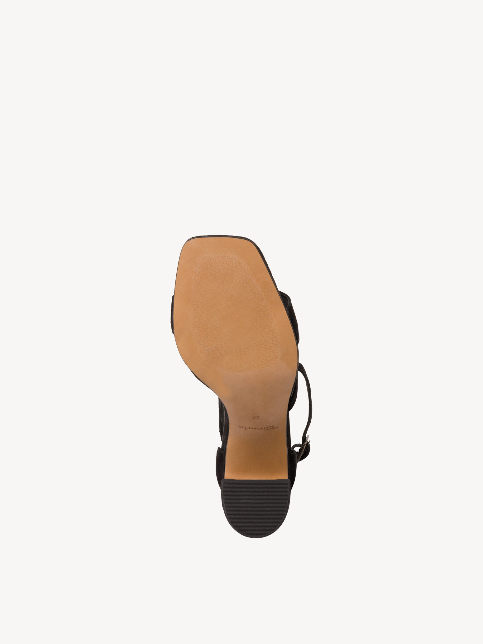 Sandale à talon en cuir - noir