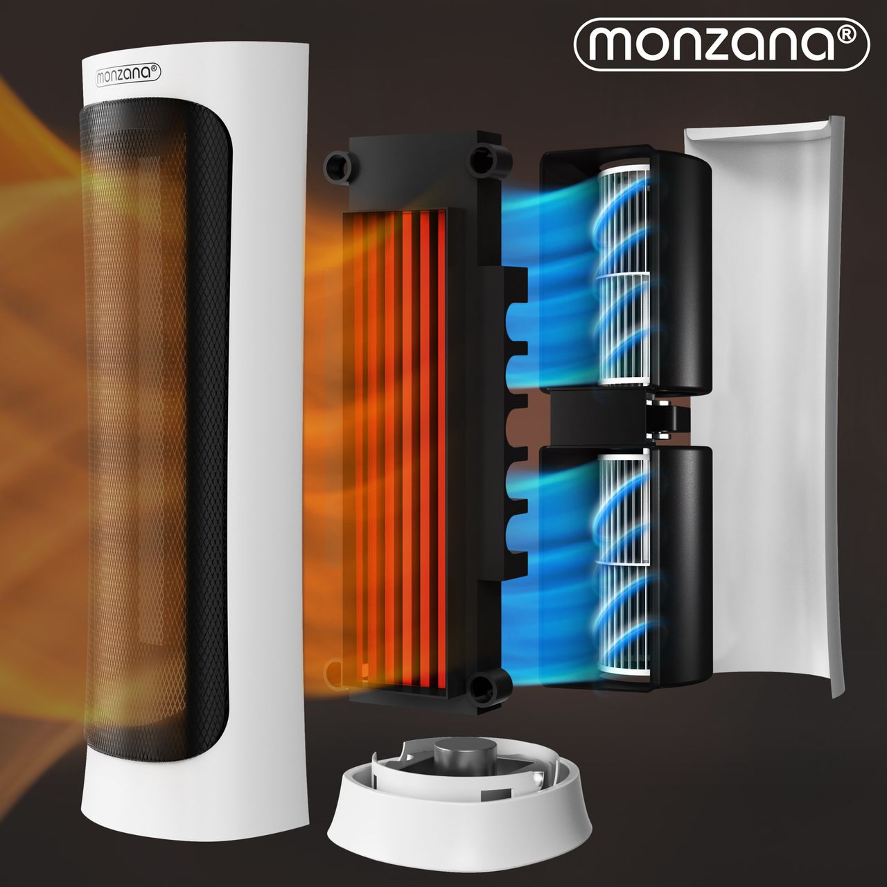 Casaria monzana® Keramikheizlüfter MZKH2200 weiß