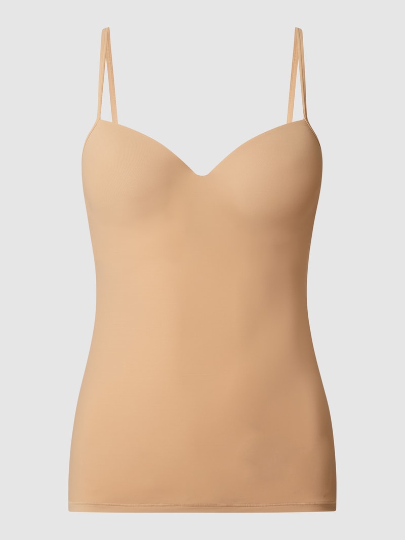 Unterhemd im 2-in-1-Look Modell 'Allure'- wattiert in beige