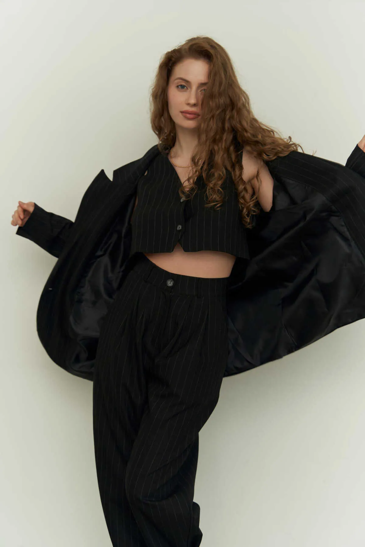 MCLLCTN  Polly Black Dreifachjacken-Set