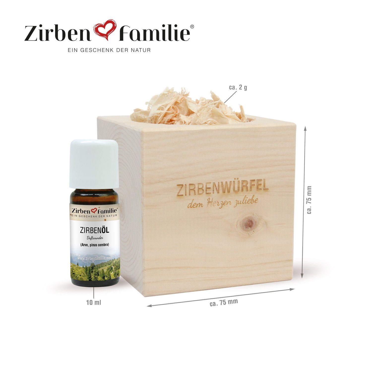 Zirbenfamilie Duftlampe Zirbenwürfel (Zirbenwürfel Set)