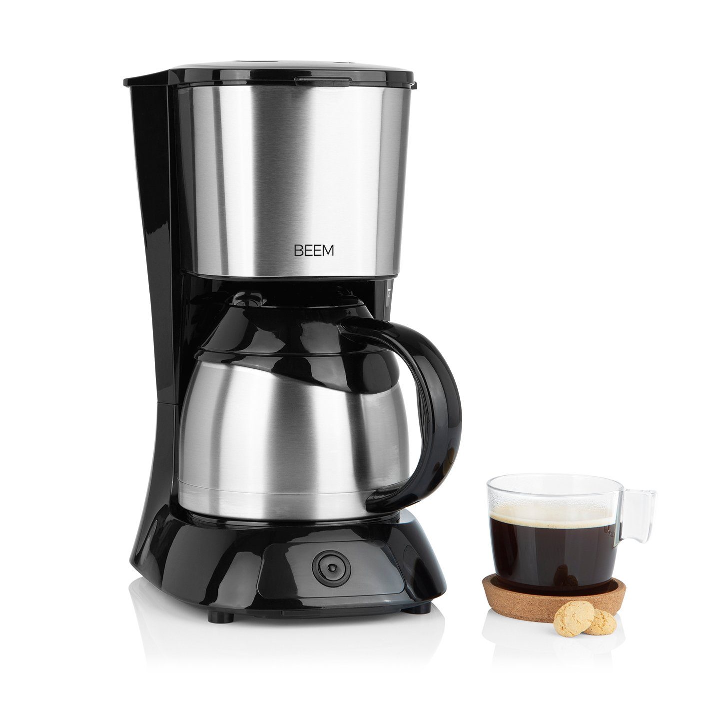 BEEM Filterkaffeemaschine FRESH-AROMA-PURE Thermo 2021 8 Tasssen, 1l Kaffeekanne, Permanentfilter, 8 Tasssen, Isolierkanne 1L Tropfstopp-Funktion, Thermokanne
