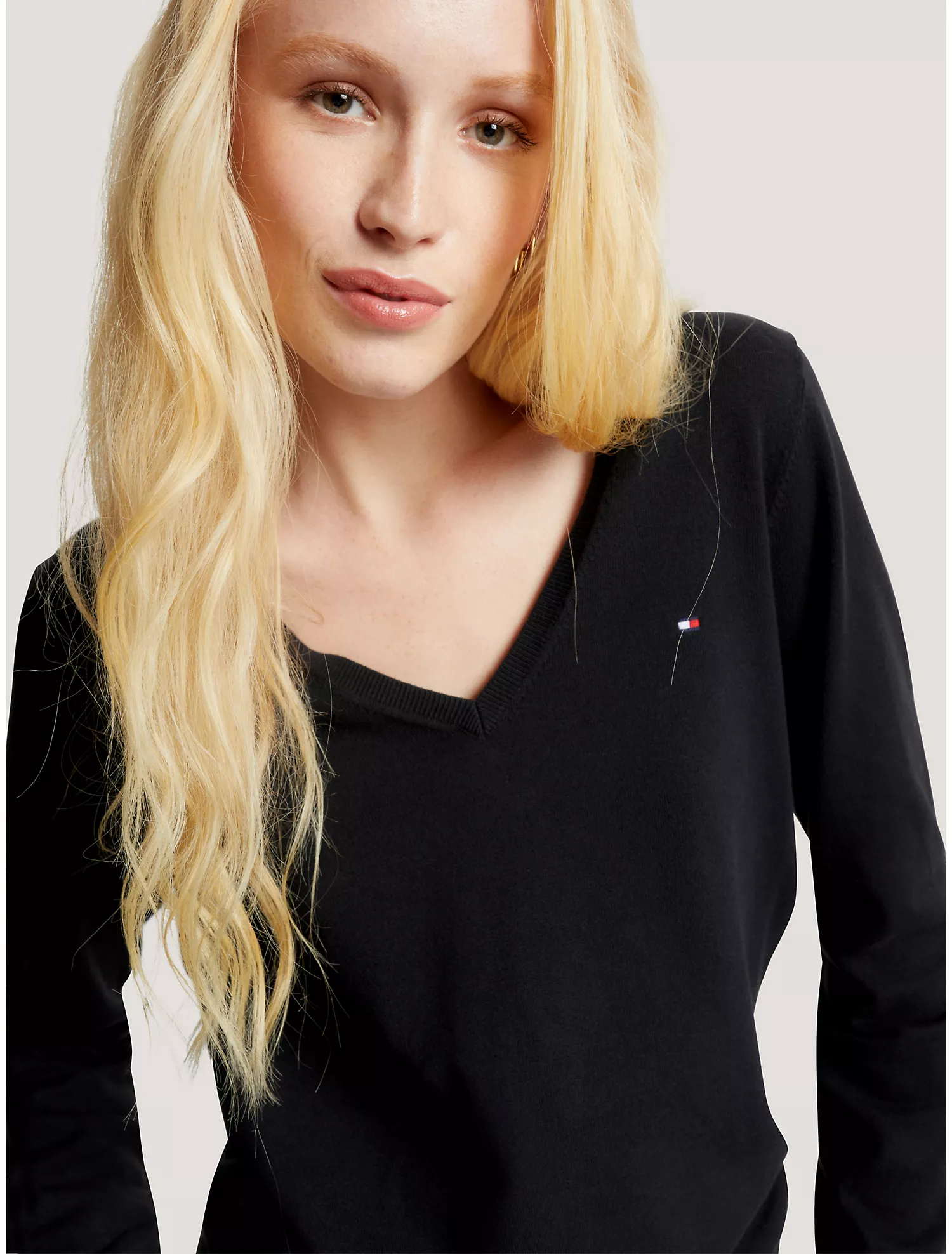 Solid V-Neck Sweater