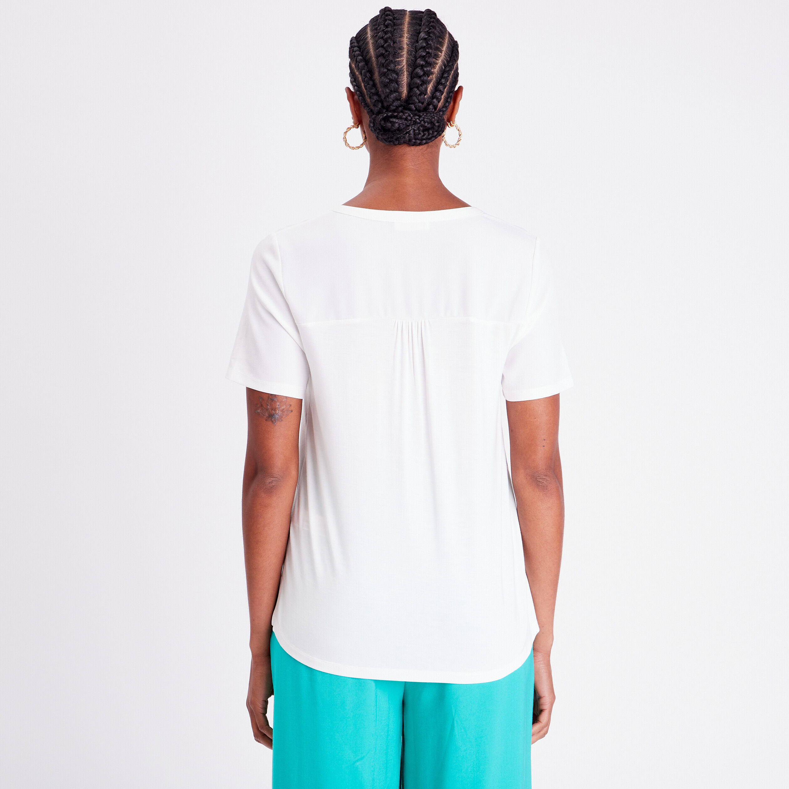 T-shirt manches courtes ecru femme | Cache Cache