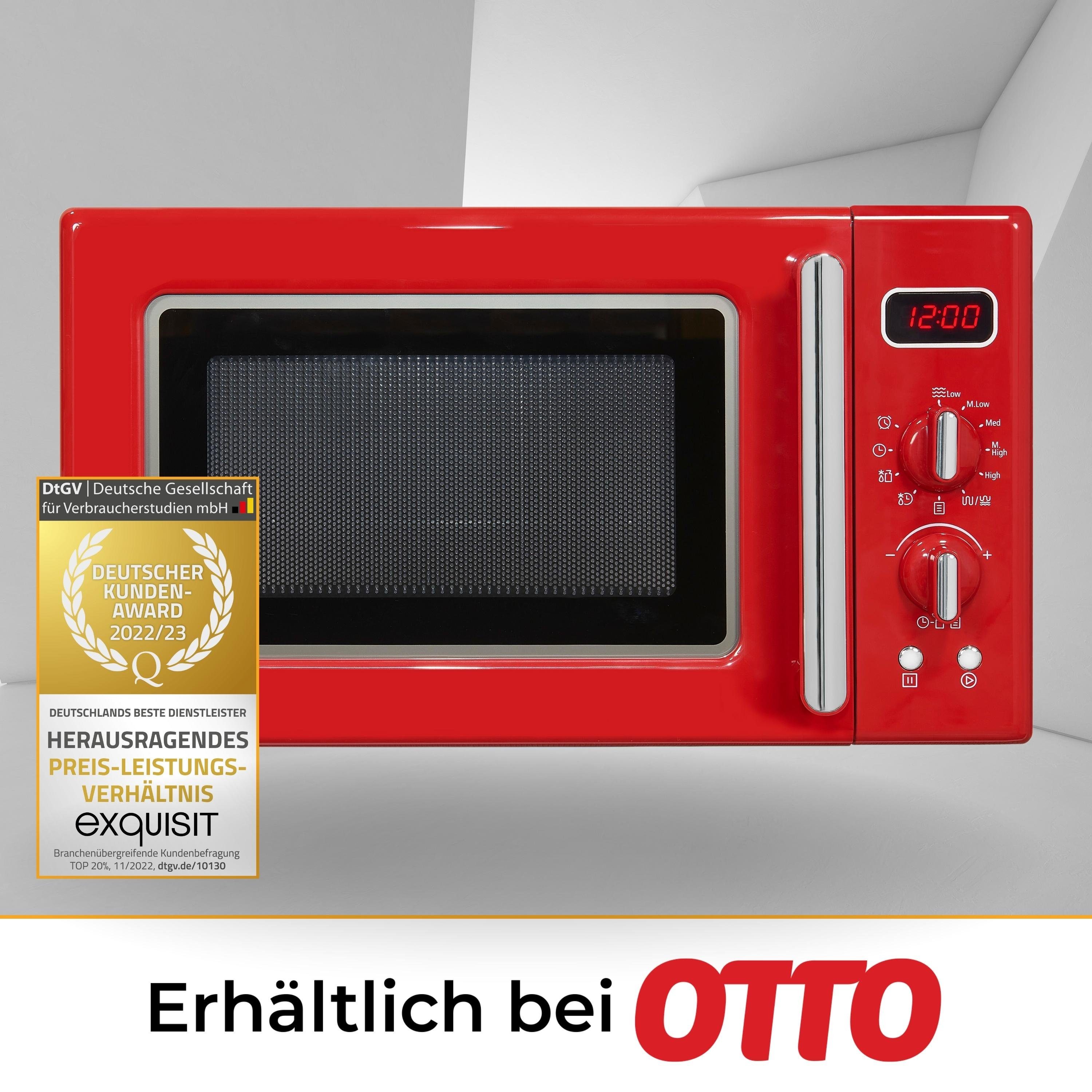 exquisit Mikrowelle RMW720-3G DIG, Grill, Mikrowelle, 20,00 l, attraktives Retro-Design mit praktischer Grillfunktion und Display