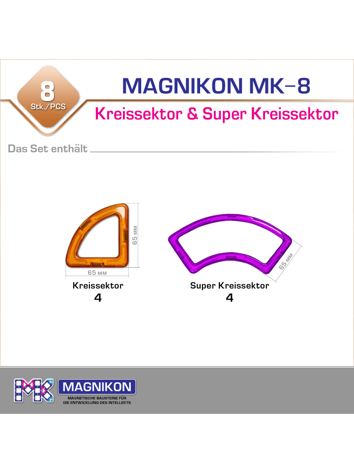 MAGNIKON Magnetische Bausteine Kreissektor 4   Super Kreissektor 4- ab 3 Jahren günstig kaufen onesize