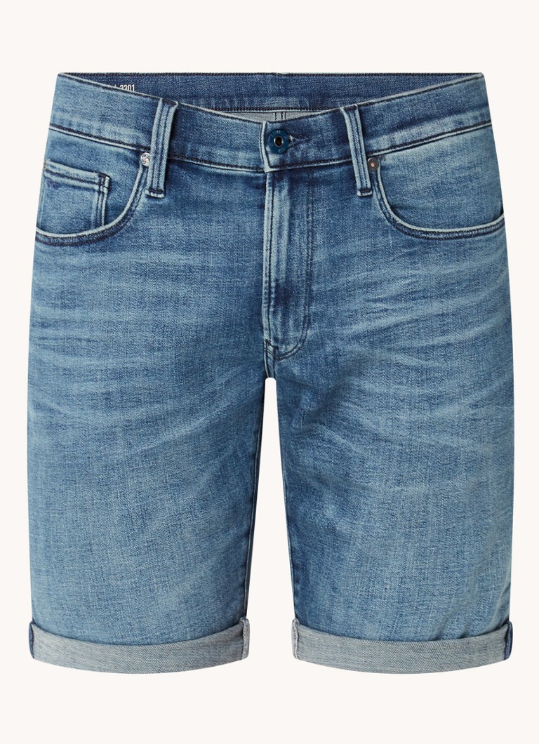 Pantaloni scurți din denim G-Star RAW Slim Fit, spălați