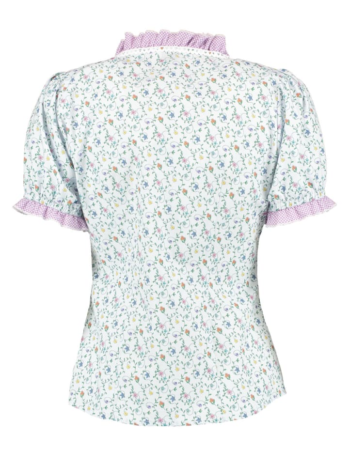 OS-Trachten Trachtenbluse Lurina in mittelblau günstig kaufen