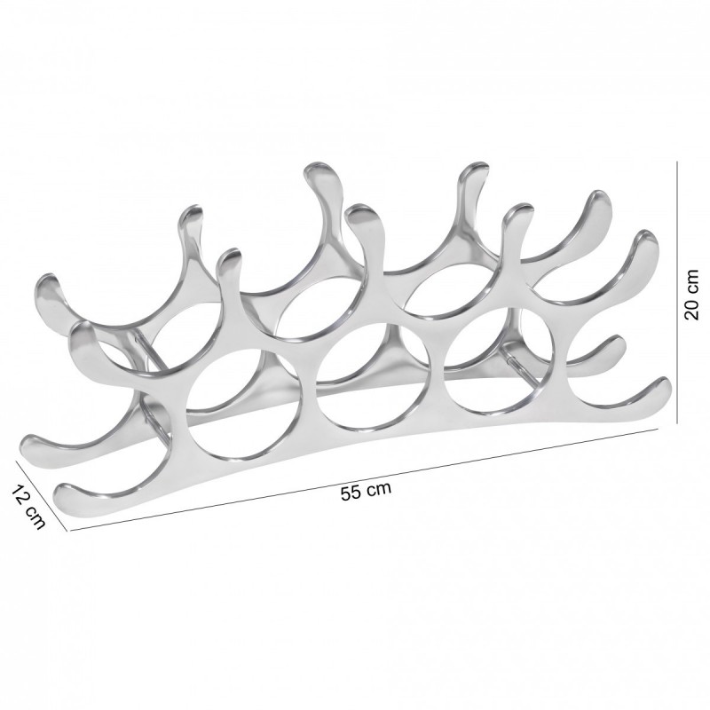 Wohnling Design Weinregal aus Aluminium Flaschenregal Weinständer Metall Weinregal Silber