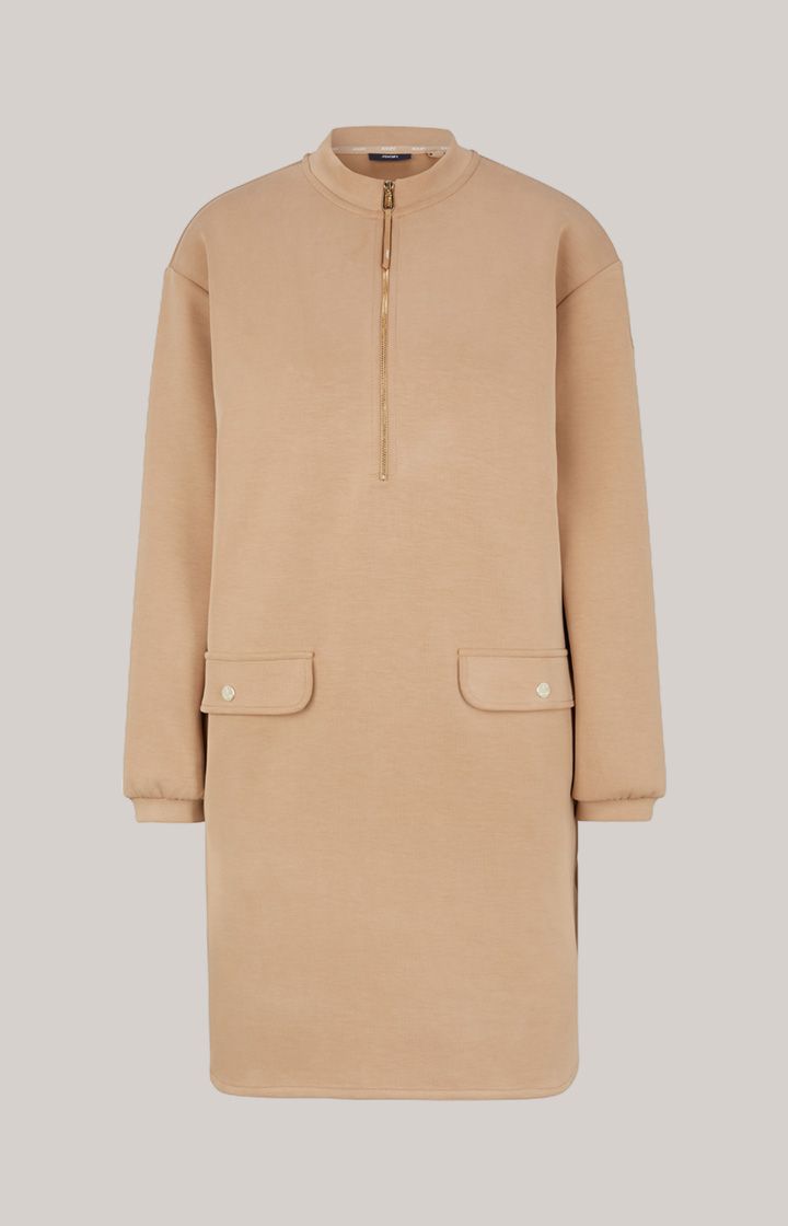 Soft Scuba-Sweat-Kleid in Beige