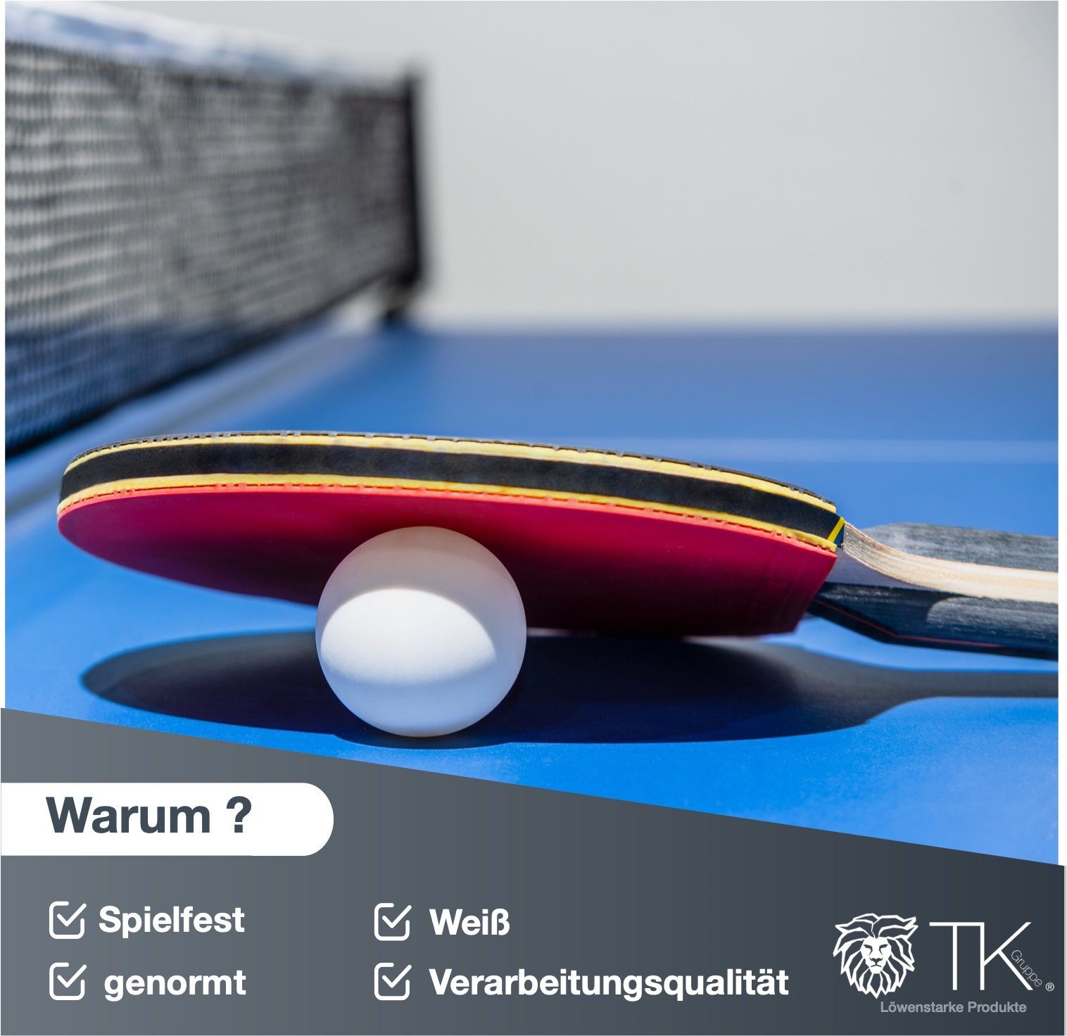TK Gruppe Tischtennisball 48x Tischtennisbälle Bälle weiß Set 40 mm PingPong für Training